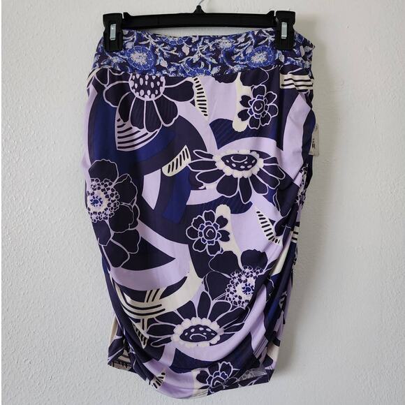 Free People She's Something Else Printed Mini Skirt in Plum - Picture 2 of 11